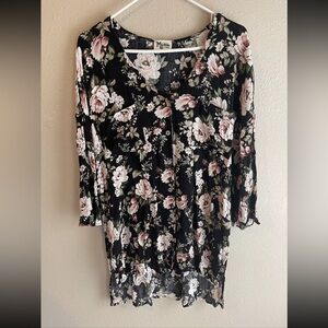 Show Me Your Mumu Long Sleeve Black Floral Women’s Blouse XS